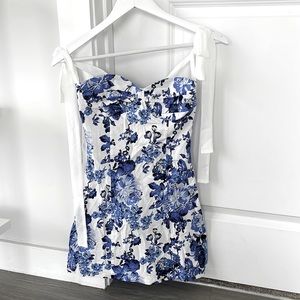 Blue floral beginning boutique dress